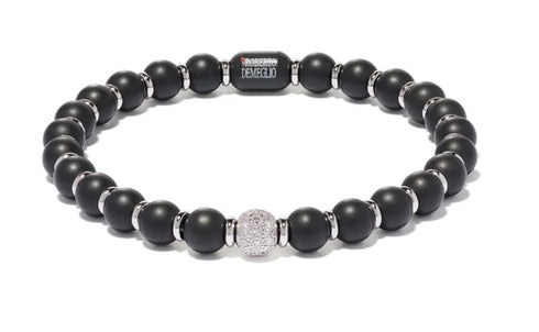 18kt white gold, black ceramic and diamond Sfera bracelet
